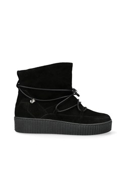 Śniegowce damskie Arturo Vicci z zamszu czarne jesienne bez wzorów płaskie casualowe 