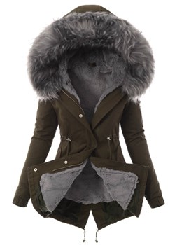 Parka damska zielona casual 