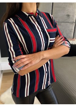 Koszula damska Modnakiecka.pl w paski z długim rękawem 