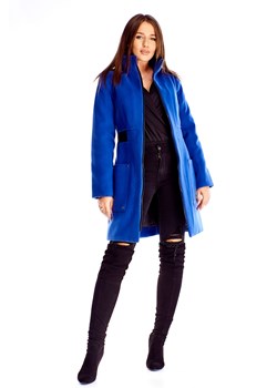 Niebieski płaszcz damski Ptakmoda.com 