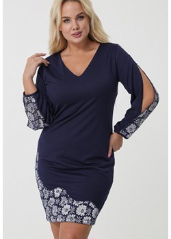 Born2be sukienka dzienna z długim rękawem granatowa mini 