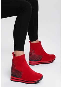 Botki Renee bez zapięcia w zwierzęcy wzór casual na platformie 
