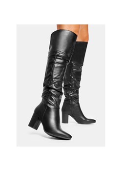 Kozaki damskie DeeZee eleganckie na słupku z cholewką przed kolano na zamek zimowe 