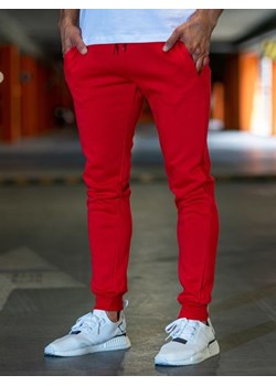 Spodnie męskie joggery dresowe czerwone Denley XW01 ze sklepu Denley w kategorii Spodnie męskie - zdjęcie 76453682