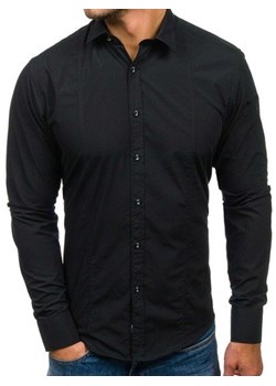 Koszula męska elegancka z długim rękawem czarna Bolf 6944 ze sklepu Denley w kategorii Koszule męskie - zdjęcie 76453994