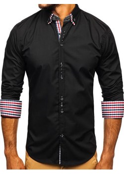 Koszula męska elegancka z długim rękawem czarna Bolf 0926 ze sklepu Denley w kategorii Koszule męskie - zdjęcie 76454003