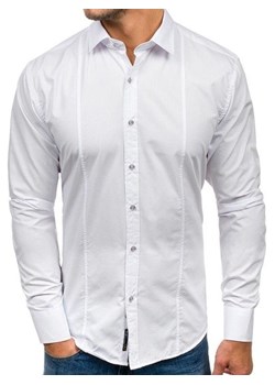 Koszula męska elegancka z długim rękawem biała Bolf 6944 ze sklepu Denley w kategorii Koszule męskie - zdjęcie 76454113