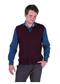 Sweter męski kamizelka Roman - śliwka - M ze sklepu Swetry Lasota w kategorii Kamizelki męskie - zdjęcie 76865331