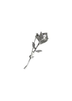 Srebrna broszka róża z markazytami ze sklepu monarti.pl w kategorii Broszki - zdjęcie 78276293