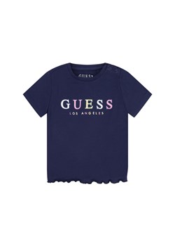 Guess T-Shirt A01I03 K9IY0 Granatowy Regular Fit ze sklepu MODIVO w kategorii Bluzki dziewczęce - zdjęcie 78492250
