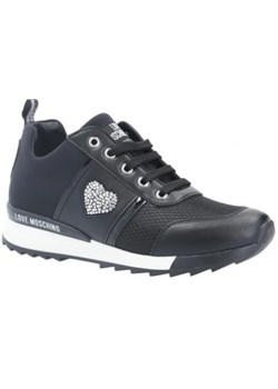 Buty sportowe damskie Love Moschino czarne z aplikacjami  skórzane 