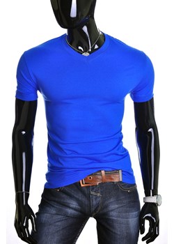 Męska koszulka t-shirt v-neck - indigo ze sklepu Risardi w kategorii T-shirty męskie - zdjęcie 78646072