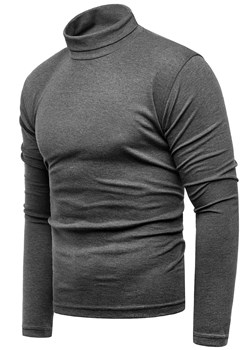 Bluza golf męski cmr6059 - antracytowy ze sklepu Risardi w kategorii Swetry męskie - zdjęcie 78646522