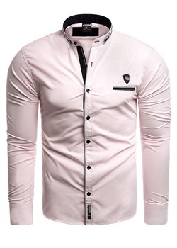 Koszula męska długi rękaw rl08 - różowa ze sklepu Risardi w kategorii Koszule męskie - zdjęcie 78646654