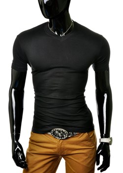 Męska koszulka t-shirt v-neck - czarna ze sklepu Risardi w kategorii T-shirty męskie - zdjęcie 78647291