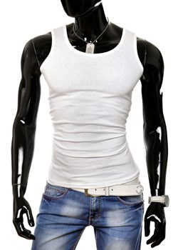 Koszulka bezrękawnik amj - biała ze sklepu Risardi w kategorii T-shirty męskie - zdjęcie 78647370