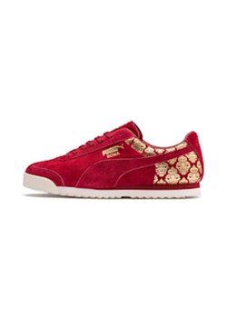 Buty sportowe damskie Puma skórzane sznurowane w nadruki wiosenne 