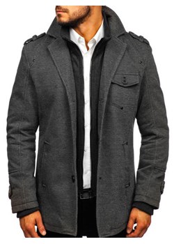Szary płaszcz męski zimowy Denley 88801 ze sklepu Denley w kategorii Płaszcze męskie - zdjęcie 78815861
