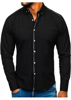 Koszula męska elegancka z długim rękawem czarna Bolf 6920 ze sklepu Denley w kategorii Koszule męskie - zdjęcie 80475053