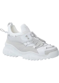 Białe sneakersy damskie Pinko skórzane na platformie sznurowane 