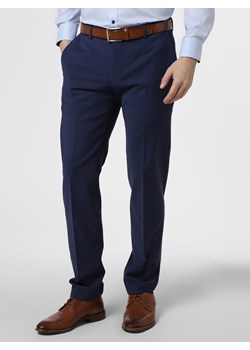 Finshley & Harding Męskie spodnie od garnituru modułowego Mężczyźni Modern Fit granatowy jednolity ze sklepu vangraaf w kategorii Spodnie męskie - zdjęcie 80505522