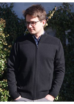 Sweter męski rozpinany - Komandor - czarny - M ze sklepu Swetry Lasota w kategorii Swetry męskie - zdjęcie 80695661