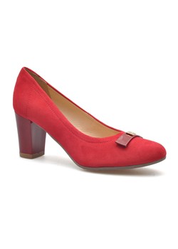 Czółenka Arka BI5644/1844+0433 Czerwone zamsz ze sklepu Arturo-obuwie w kategorii Czółenka - zdjęcie 80854520