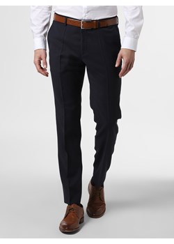 Roy Robson Męskie spodnie od garnituru modułowego Mężczyźni Slim Fit wełna ze strzyży granatowy wypukły wzór tkaniny ze sklepu vangraaf w kategorii Spodnie męskie - zdjęcie 80922960