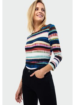 Wzorzysty sweter z troczkiem ze sklepu Greenpoint.pl w kategorii Swetry damskie - zdjęcie 81062952