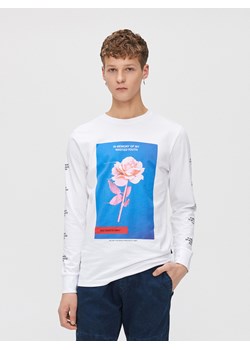 Cropp - Koszulka longsleeve z nadrukami - biały ze sklepu Cropp w kategorii T-shirty męskie - zdjęcie 82178500