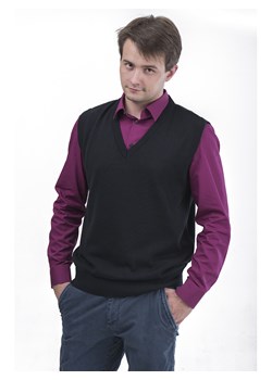 Sweter męski kamizelka Bond - czarny - M ze sklepu Swetry Lasota w kategorii Kamizelki męskie - zdjęcie 82264084