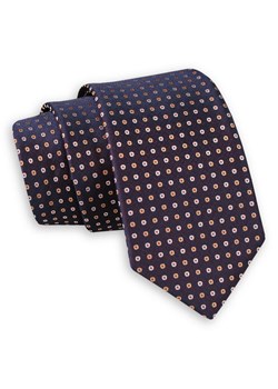 Ciemny Fioletowy Elegancki Krawat -Angelo di Monti- 6 cm, Męski, w Beżowe Kropki, Groszki KRADM1701 ze sklepu JegoSzafa.pl w kategorii Krawaty - zdjęcie 82283570