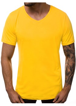 T-Shirt męski żółty OZONEE B/181590 ze sklepu ozonee.pl w kategorii T-shirty męskie - zdjęcie 82448364