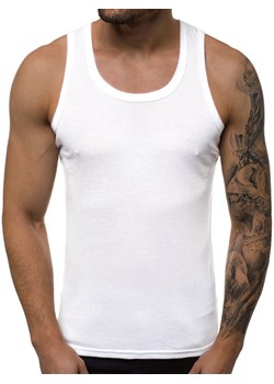Koszulka bez rękawów męska biała OZONEE JS/NB001 ze sklepu ozonee.pl w kategorii T-shirty męskie - zdjęcie 82449070