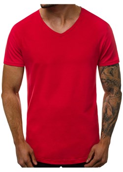 T-Shirt męski czerwony OZONEE O/2309 ze sklepu ozonee.pl w kategorii T-shirty męskie - zdjęcie 82449943
