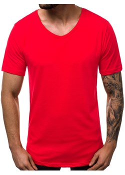T-Shirt męski czerwony OZONEE B/181590 ze sklepu ozonee.pl w kategorii T-shirty męskie - zdjęcie 82450231
