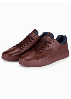 Półbuty męskie sneakersy - brązowe V3 T333 ze sklepu ombre w kategorii Trampki męskie - zdjęcie 82684002