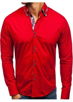 Koszula męska elegancka z długim rękawem czerwona Bolf 4704 ze sklepu Denley w kategorii Koszule męskie - zdjęcie 83387034