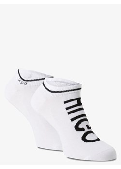 HUGO Męskie skarpety do obuwia sportowego pakowane po 2 szt. Mężczyźni Bawełna biały wzorzysty ze sklepu vangraaf w kategorii Skarpetki męskie - zdjęcie 83411771