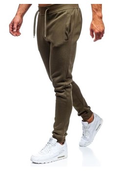 Spodnie męskie joggery dresowe khaki Denley XW01 ze sklepu Denley w kategorii Spodnie męskie - zdjęcie 83916844