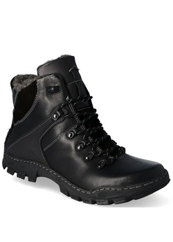 Wysokie buty zimowe, naturalne futro - KENT 119 CZARNE ze sklepu Tymoteo.pl - sklep obuwniczy w kategorii Buty zimowe męskie - zdjęcie 83925701