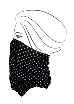Wielofunkcyjna chusta czarna w białe kropki ze sklepu Moja Dedra - domodi w kategorii Szaliki i chusty damskie - zdjęcie 84005563
