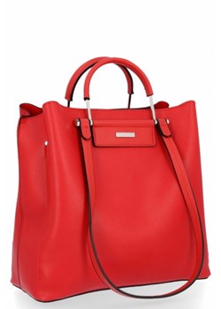 Klasyczne Torebki Damskie 3 komorowe firmy David Jones Czerwona (kolory) ze sklepu PaniTorbalska w kategorii Torby Shopper bag - zdjęcie 84149862