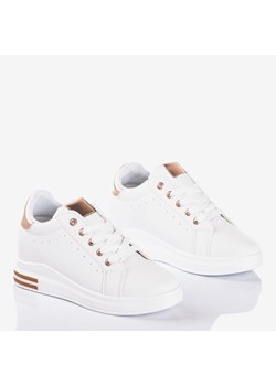 Buty sportowe damskie Royalfashion.pl sneakersy sznurowane płaskie gładkie 