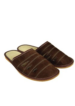 Skórzane pantofle męskie ze sklepu JK-Collection w kategorii Kapcie męskie - zdjęcie 84187743