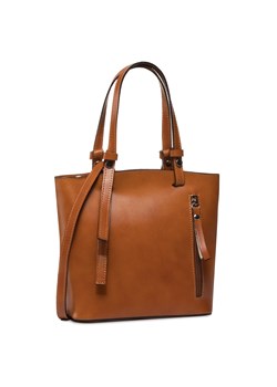 Shopper bag brązowa elegancka na ramię  ze sklepu eobuwie.pl w kategorii Torby Shopper bag - zdjęcie 84850311