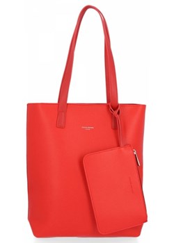 Uniwersalne Torebki Damskie z etui firmy David Jones Czerwona (kolory) ze sklepu PaniTorbalska w kategorii Torby Shopper bag - zdjęcie 84941920