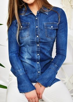 Koszule jeansowe damskie, lato 2020 w Domodi Koszula Jeansowa Plus Size. Koszule Dżinsowe Damskie Duże