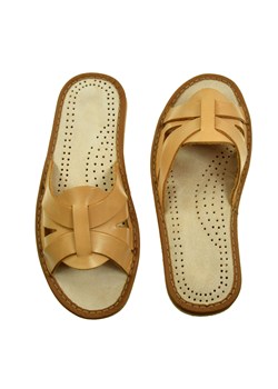 Skórzane pantofle damskie ze sklepu JK-Collection w kategorii Kapcie damskie - zdjęcie 85100500