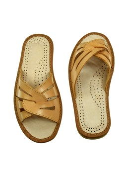 Skórzane pantofle damskie ze sklepu JK-Collection w kategorii Kapcie damskie - zdjęcie 85100501